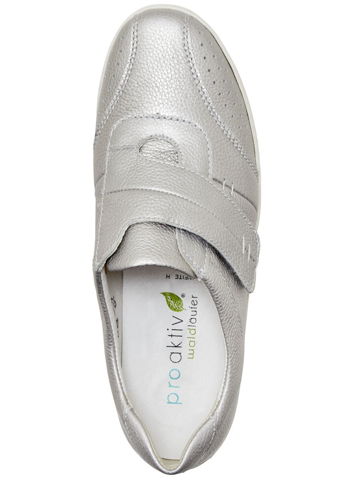 Waldläufer, comfortabele damespantoffels, breedte H, met uitneembaar voetbed MATZILVER