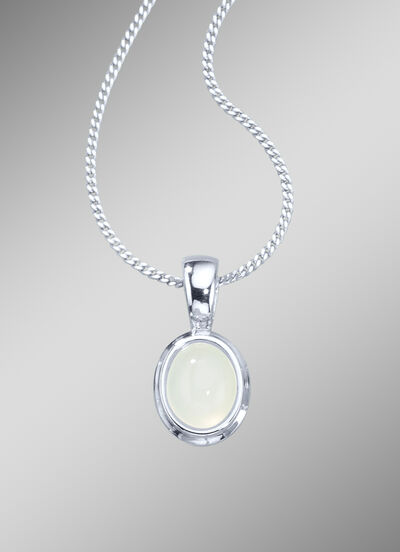 Kettinghanger met pantserketting en echte, witte maansteen 