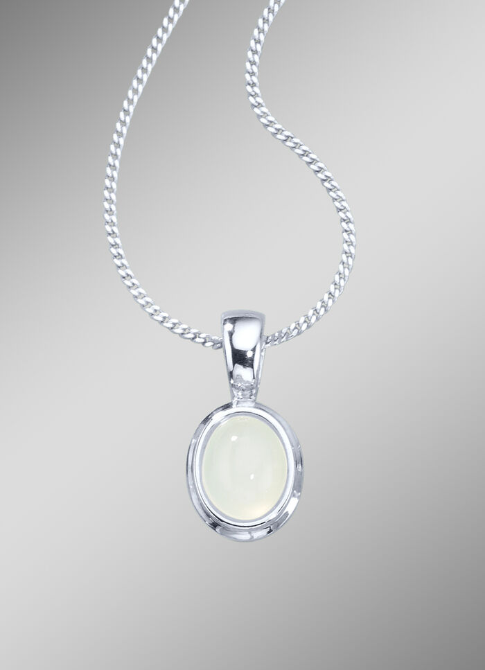 Kettinghanger met pantserketting en echte, witte maansteen 