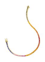 Hoogwaardige armband met echte saffieren in veelkleurig 