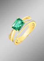 Vergulde damesring met zirkonia 