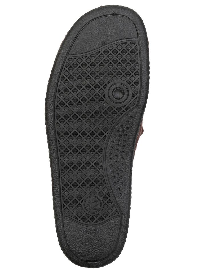 Gevoerde herenpantoffels, met nieuwe wol BRUIN