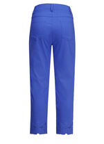 Broek met geborduurd bloemenoogje KONINGSBLAUW