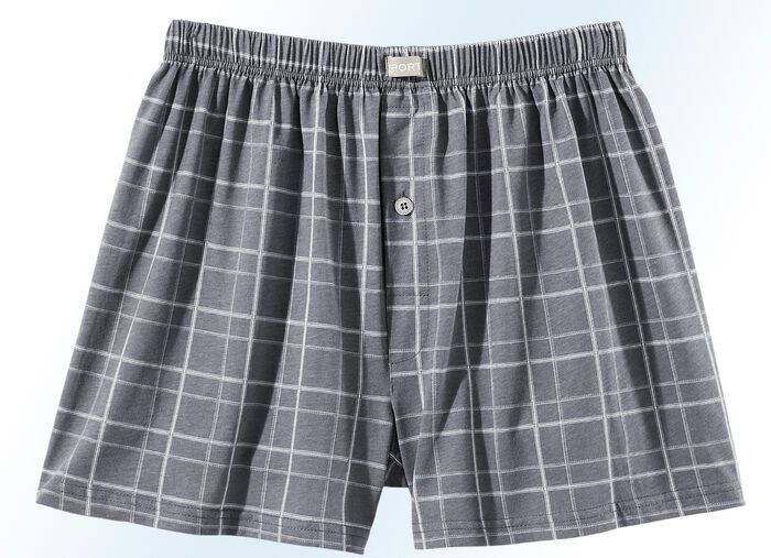 Vier-pack boxershorts met gulp, geruit 