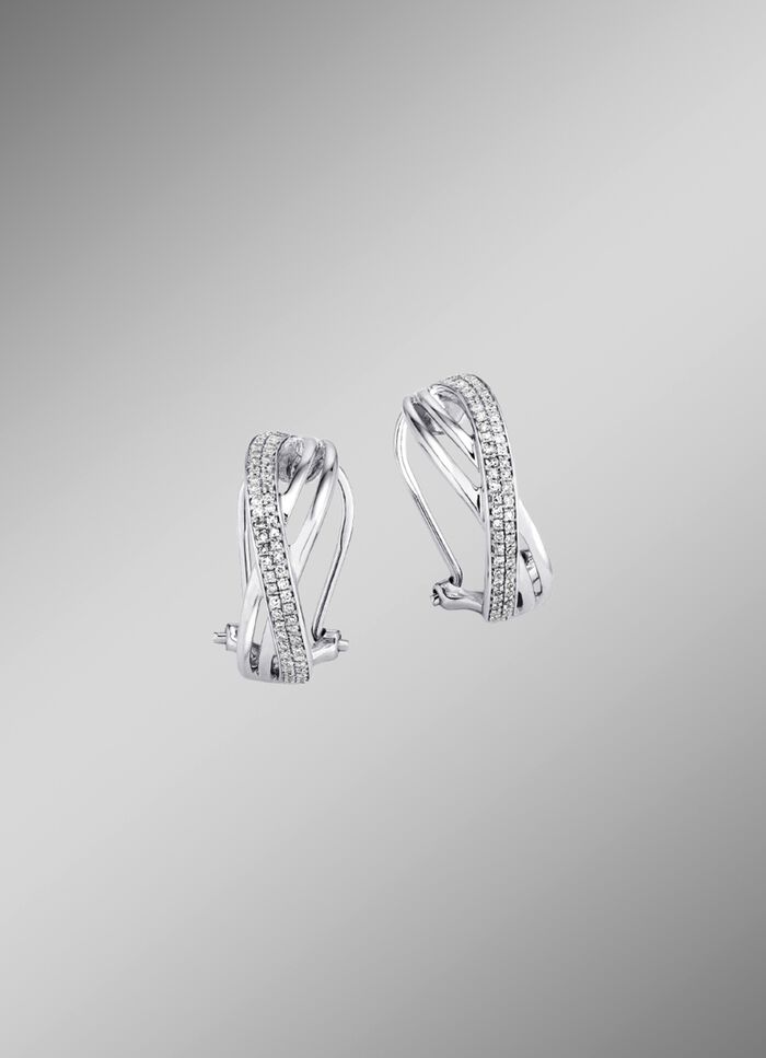 Sprankelende witgouden clipstekers met 114 diamanten 