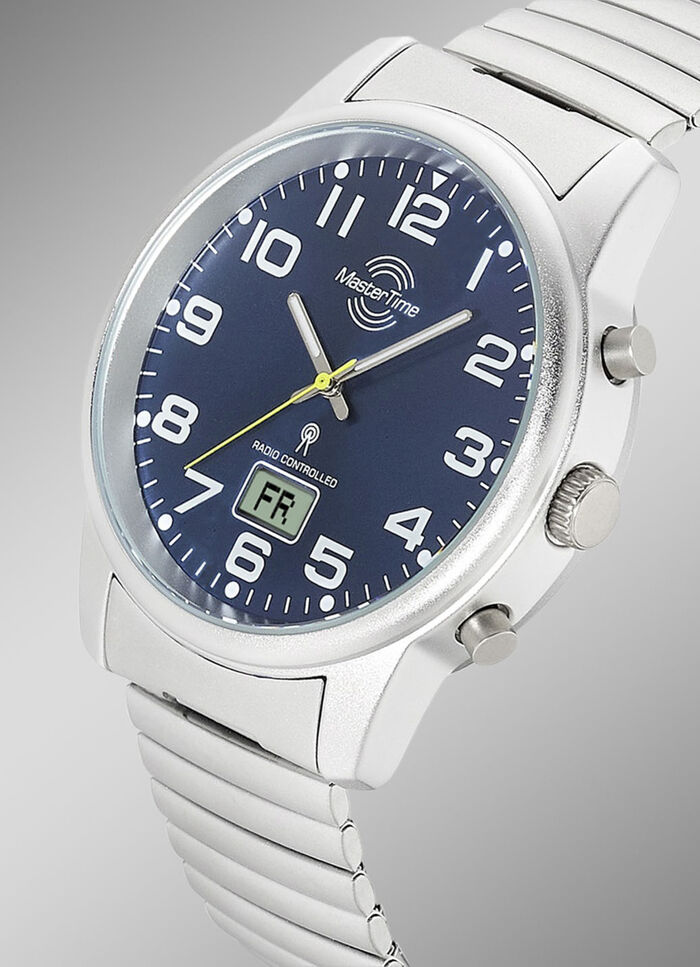 Master Time radiogestuurd herenhorloge met roestvrijstalen band 