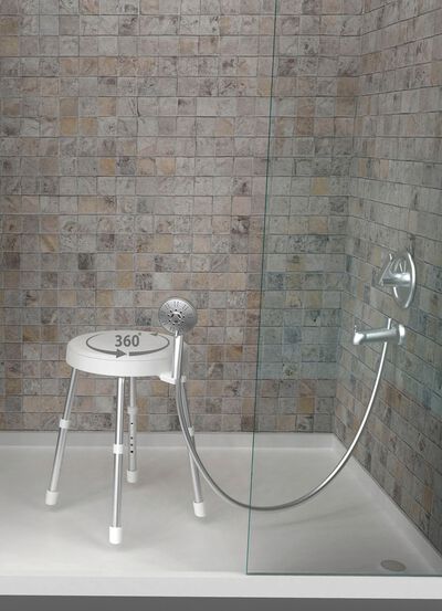 In hoogte verstelbare douchekruk 