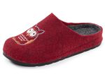 Klassieke damespantoffels, gemaakt van viltmateriaal GRANATROT