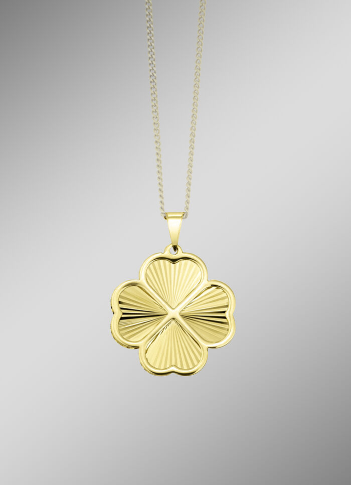 Gouden klaver hanger 