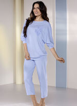 Pyjama met 3/4 vleermuismouwen BLAUW
