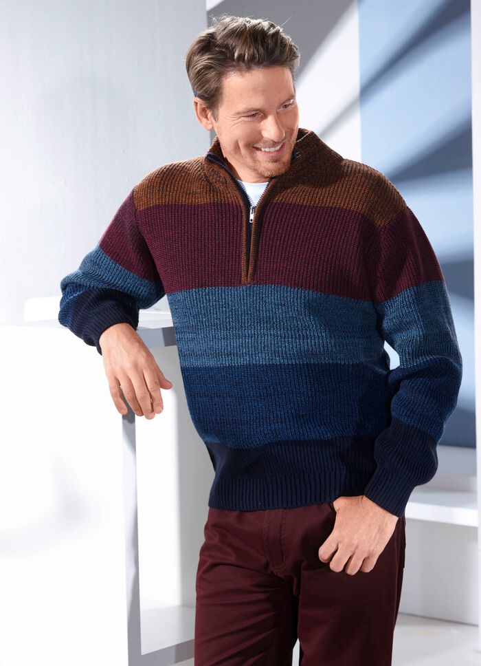 Modieuze troyer met korte ritssluiting 