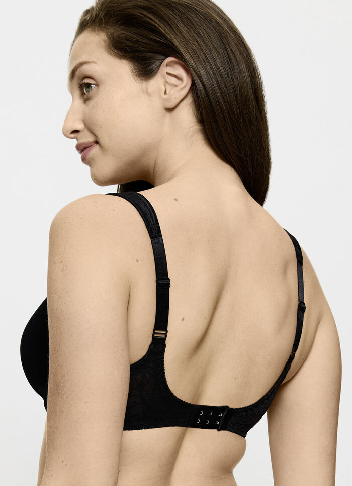 Triumph Comfort Minimizer beugelbeha met elastische tule borduursels ZWART