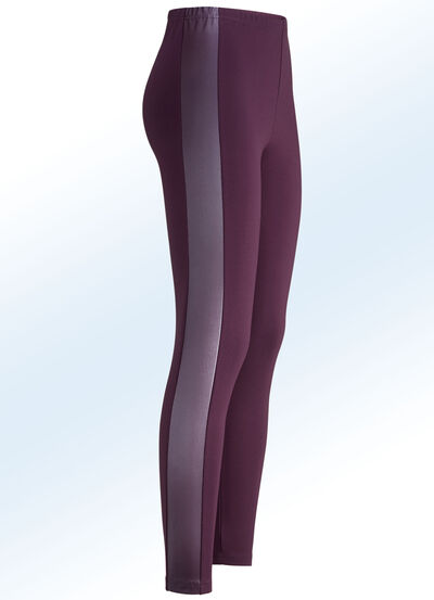 Leggings in een interessante materiaalmix 