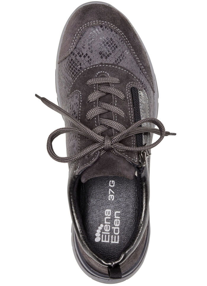 ELENA EDEN sneakers met glanzend bedrukt elastisch materiaal POORT GRIJS