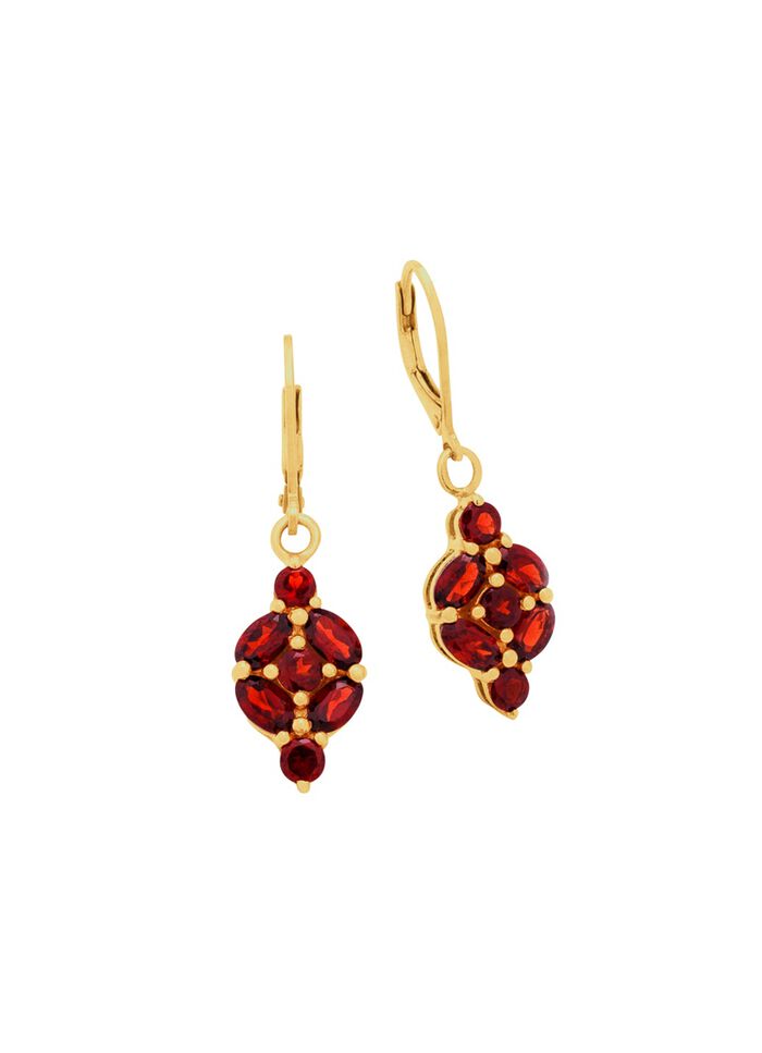 Oorbellen met echte granaat 