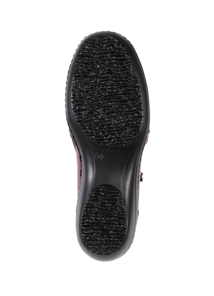 ELENA EDEN laarsje van gedeeltelijk nappaleer met reptielreli&euml;f BORDEAUXROOD