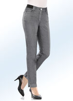 Supercomfortabele powerstretch jeans met speciale taillebandverwerking MIDDELGRIJS