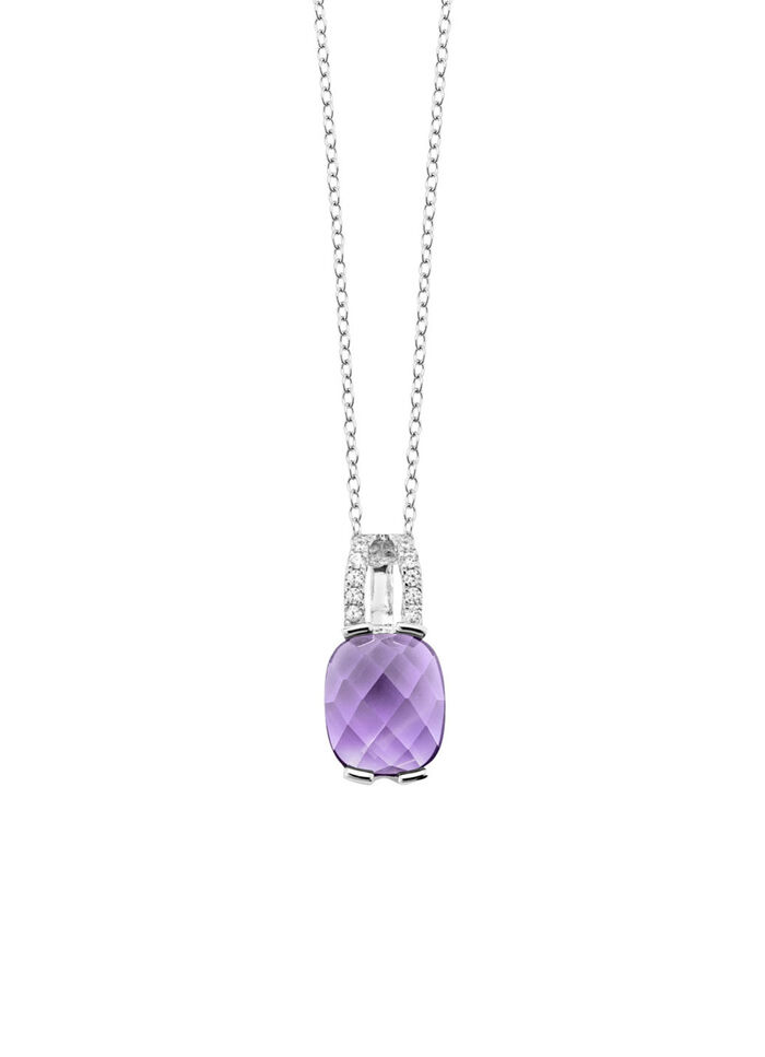 Magische elegantie: hanger met echte amethist en ankerketting 