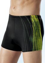 Naturana zwembroek in een hogere rechthoekige vorm met drukdessin aan de zijkant 