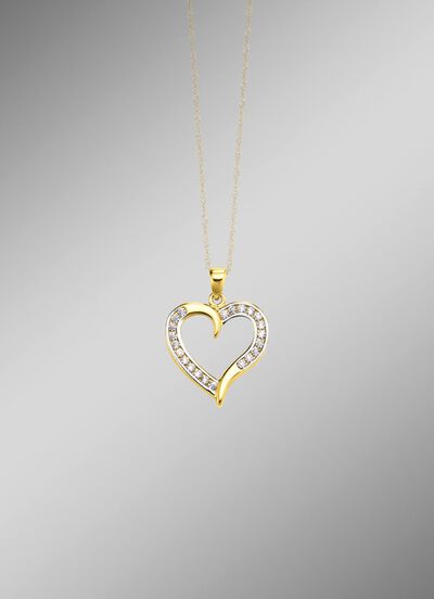 Romantische harthanger met synthetische zirkonia 