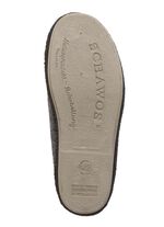 Gevoerde herenpantoffels, met nieuwe wol ANTRACIET-ZWART