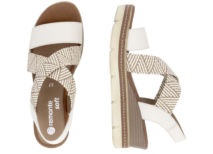 Remonte sandalen met gevlochten details LICHTBEIGE-ZAND