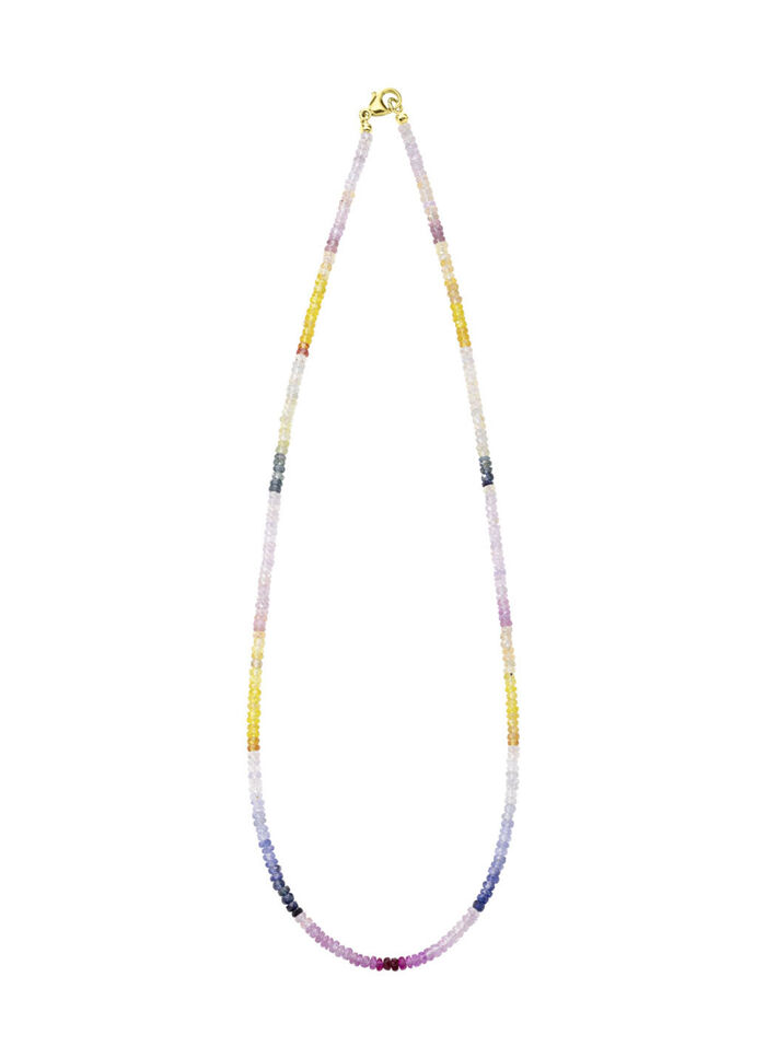 Elegante ketting met echte saffier in veelkleurig 