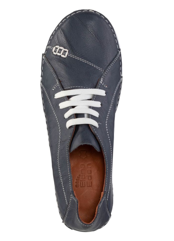 ELENA EDEN veterschoen met gekreukelde structuur en decoratieve naden 