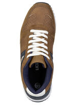 Sportieve herensneakers met uitneembaar voetbed COGNAC-MARINE