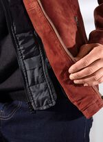 Kort leren jasje met binnenzakken 