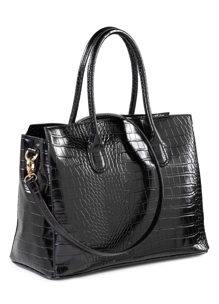 Tas van synthetisch materiaal met krokodillenopdruk 