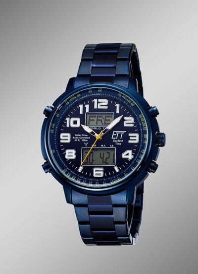 Radiogestuurd herenhorloge op zonne-energie 