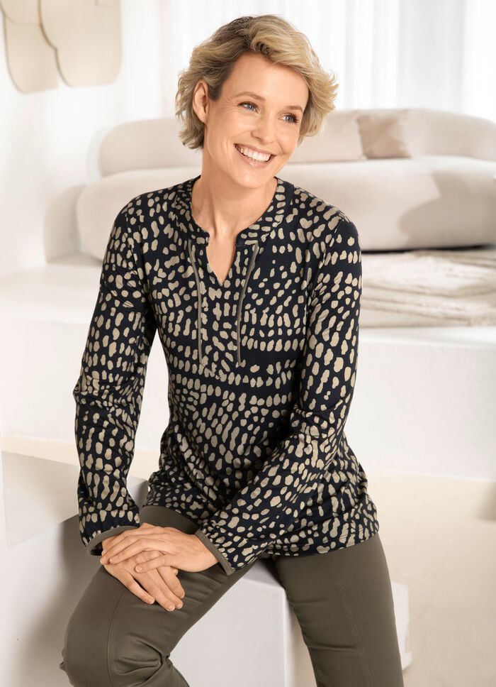 Shirt met decoratieve biezen 