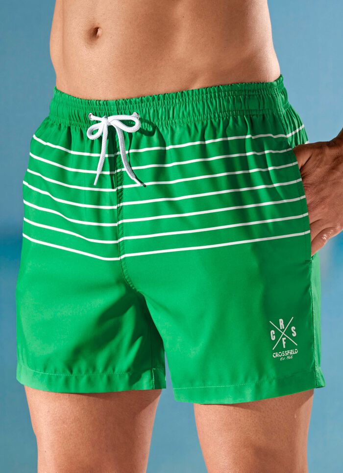Zwemshort met gestreept design, microvezel 