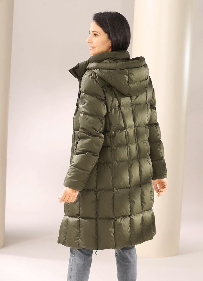 Korte jas met dons en afneembare capuchon 