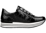 Remonte sneakers met effectieve vetersluiting ZWART