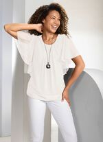 Poncho tuniek met vleermuismouwen ECRU