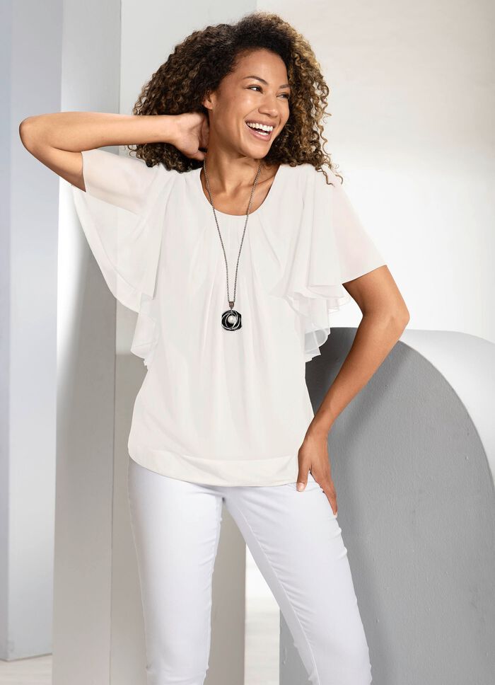 Poncho tuniek met vleermuismouwen ECRU