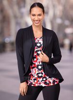 Overhemd in afgeronde jasjelook ZWART-ROOD-ROOS