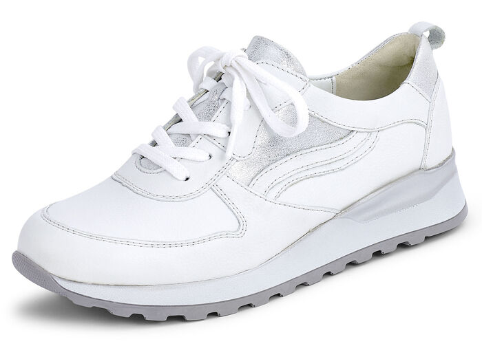 Waldläufer veterschoen in modern design WIT-ZILVER