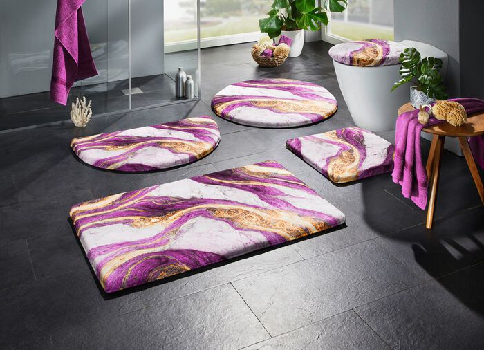 Badmattenset van zeer zachte kwaliteit AUBERGINE