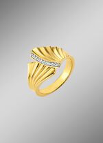 Vergulde damesring met diamanten 