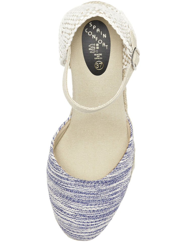 Sandalen gemaakt van textielmateriaal ECRU-BLAUW