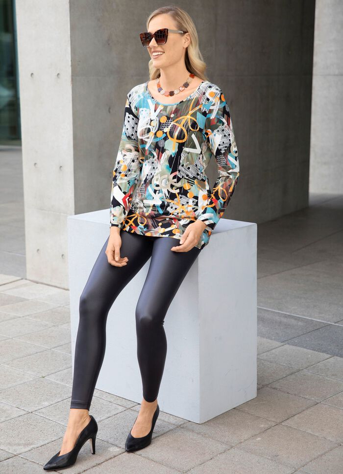 Fascinerend lang shirt met decoratieve strass steentjes 