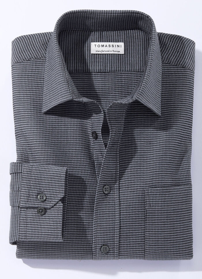 Shirt in 4 kleuren met borstzak DONKERGRIJS