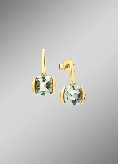 Elegante oorknopjes met echte groene amethist 