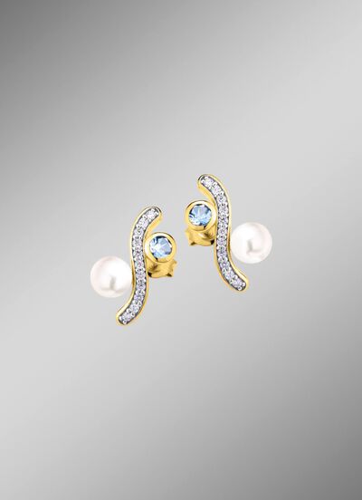 Elegantie met een vleugje kleur &ndash; Vergulde oorknopjes 