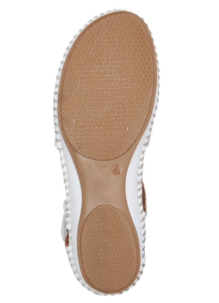 ELENA EDEN, zomerse damessandalen, breedte G, gemaakt van leer WIT