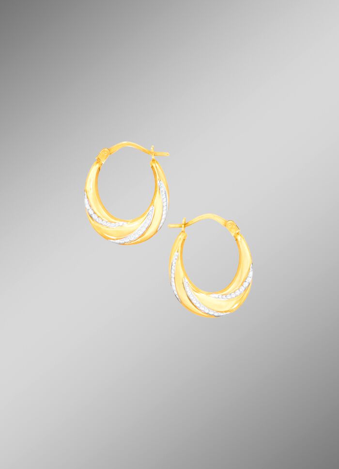 Tweekleurige creoolse oorbellen 