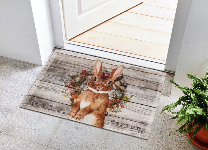 Hoogwaardige deurmat met paashaas 